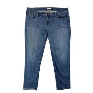 Eileen Fisher Jeans Womens 14 Blue Organic Cotton Slim Leg Stretch Denim